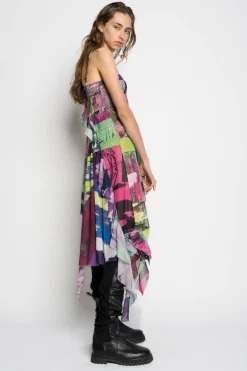 Marques ' Almeida Dresses | Dresses | GRAFFITI PRINT MESH CORSET DRESS MULTICOLOUR