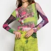 Marques ' Almeida Tops | Tops | GRAFFITI PRINT MESH TOP MULTICOLOUR
