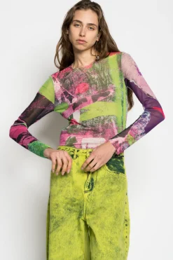 Marques ' Almeida Tops | Tops | GRAFFITI PRINT MESH TOP MULTICOLOUR