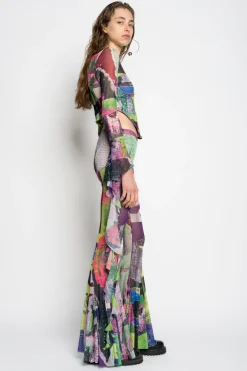 Marques ' Almeida Bottoms | Bottoms | GRAFFITI PRINT MESH TROUSERS MULTICOLOUR