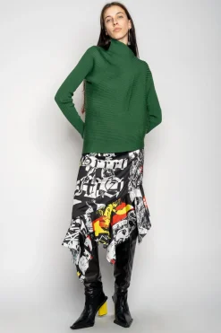 Marques ' Almeida Knitwear | Tops | DRAPED JUMPER IN MERINO KNIT GREEN