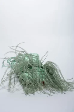 Marques ' Almeida Shoes | GREEN FEATHER STRAPPY SANDAL LIGHTGREEN