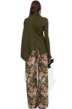 Marques ' Almeida Bottoms | Bottoms | GREEN FLORAL BROCADE BOYFRIEND TROUSERS MULTICOLOUR