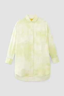 Marques ' Almeida Tops | M'a X Everlane | GREEN TIE-DYE SATIN SHIRT LIGHTGREEN