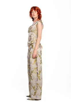Marques ' Almeida Bottoms | SATIN BROCADE BOYFRIEND TROUSERS GREY