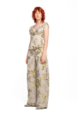 Marques ' Almeida Tops | SATIN BROCADE OFF SHOULDER FITTED TOP GREY