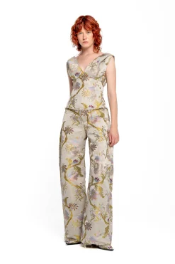 Marques ' Almeida Tops | SATIN BROCADE OFF SHOULDER FITTED TOP GREY