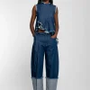 Marques ' Almeida Bottoms | Denim | ROLL UP TROUSERS WITH BELTS INDIGO