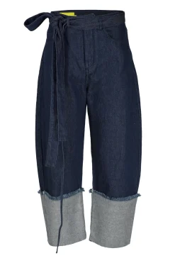 Marques ' Almeida Bottoms | Denim | ROLL UP TROUSERS WITH BELTS INDIGO