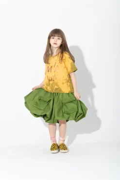 Marques ' Almeida Jersey | Tops | KHAKI AND ORANGE SPLATTERED LOGO T-SHIRT MULTICOLOUR