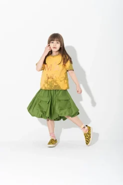 Marques ' Almeida Jersey | Tops | KHAKI AND ORANGE SPLATTERED LOGO T-SHIRT MULTICOLOUR