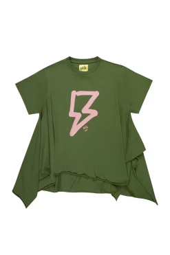 Marques ' Almeida Jersey | Tops | AND PINK THUNDER PRINT FLAP T-SHIRT KHAKI
