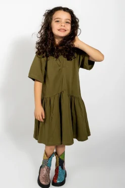 Marques ' Almeida Jersey | Dresses | GATHERED JERSEY T-SHIRT DRESS KHAKI
