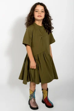 Marques ' Almeida Jersey | Dresses | GATHERED JERSEY T-SHIRT DRESS KHAKI