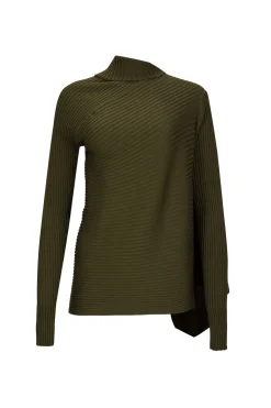 Marques ' Almeida Knitwear | Tops | MERINO DRAPED JUMPER KHAKI