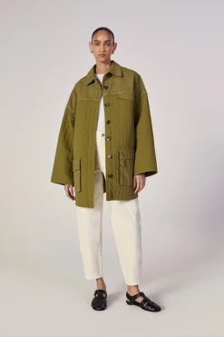Marques ' Almeida Outerwear | M'a X Everlane | PATCHWORK OVERSHIRT KHAKI
