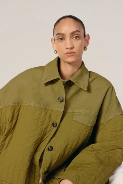 Marques ' Almeida Outerwear | M'a X Everlane | PATCHWORK OVERSHIRT KHAKI