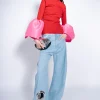Marques ' Almeida Bottoms | Denim | LIGHT BLUE BOYFRIEND TROUSERS WITH BIG EYELET LIGHTBLUE