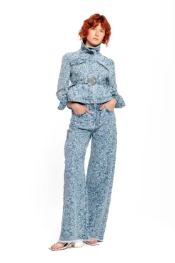 Marques ' Almeida Denim | Bottoms | LIGHT BLUE BROCADE DENIM BOYFRIEND TROUSERS LIGHTBLUE