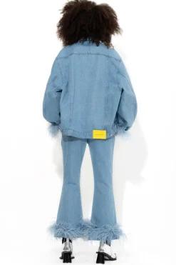 Marques ' Almeida Outerwear | Outerwear | LIGHT BLUE FEATHER CUFF JACKET LIGHTBLUE
