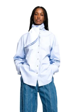 Marques ' Almeida Tops | LIGHT BLUE LOOSE FIT TIE SHIRT LIGHTBLUE