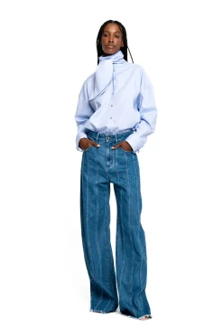 Marques ' Almeida Tops | LIGHT BLUE LOOSE FIT TIE SHIRT LIGHTBLUE