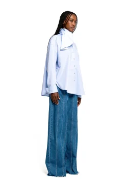 Marques ' Almeida Tops | LIGHT BLUE LOOSE FIT TIE SHIRT LIGHTBLUE