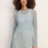 Marques ' Almeida Knitwear | Tops | LIGHT BLUE MESH KNIT LONG JUMPER LIGHTBLUE