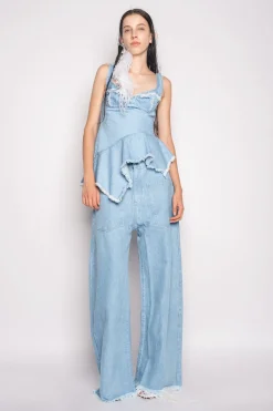 Marques ' Almeida Denim | Bottoms | LIGHT BLUE PATCH POCKET BOYFRIEND TROUSERS LIGHTBLUE