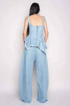 Marques ' Almeida Denim | Bottoms | LIGHT BLUE PATCH POCKET BOYFRIEND TROUSERS LIGHTBLUE