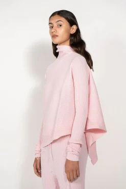 Marques ' Almeida Knitwear | Tops | LIGHT PINK DRAPED JUMPER IN MERINO KNIT LIGHTPINK