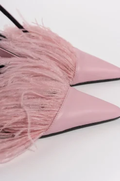 Marques ' Almeida Shoes | LIGHT PINK FEATHER SLING BACKS LIGHTPINK