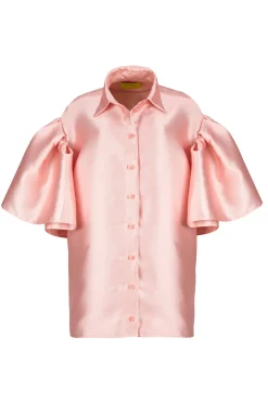 Marques ' Almeida Tops | LIGHT PINK MIKADO OVERSIZED SHIRT WITH PLEATED SLEEVES LIGHTPINK
