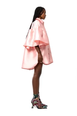 Marques ' Almeida Tops | LIGHT PINK MIKADO OVERSIZED SHIRT WITH PLEATED SLEEVES LIGHTPINK