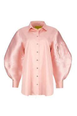 Marques ' Almeida Tops | LIGHT PINK SHIRT WITH MIKADO BOMBER SLEEVES LIGHTPINK
