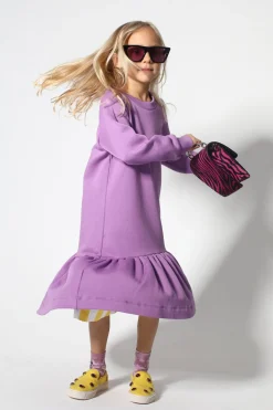Marques ' Almeida Jersey | Dresses | CREW NECK GATHERED DRESS LILAC