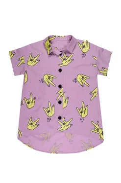 Marques ' Almeida Tops | HANDS PRINT OVERSIZED SHIRT LILAC