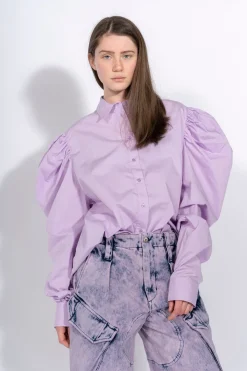 Marques ' Almeida Tops | Tops | PUFF SLEEVE SHIRT LILAC