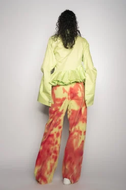 Marques ' Almeida Bottoms | Denim | LIME AND RED TIE DYE BOYFRIEND TROUSERS MULTICOLOUR
