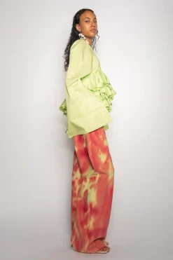 Marques ' Almeida Bottoms | Denim | LIME AND RED TIE DYE BOYFRIEND TROUSERS MULTICOLOUR