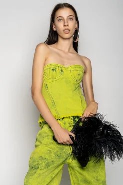 Marques ' Almeida Tops | Denim | BRA CUP CORSET LIME