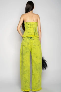 Marques ' Almeida Tops | Denim | BRA CUP CORSET LIME