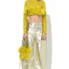 Marques ' Almeida Tops | Tops | CROPPED FEATHER TOP LIME