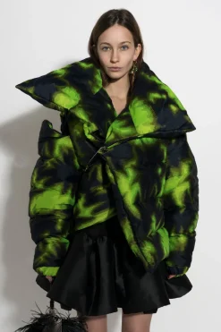 Marques ' Almeida Outerwear | LIME TIE DYE M'A PUFFER JACKET MULTICOLOUR