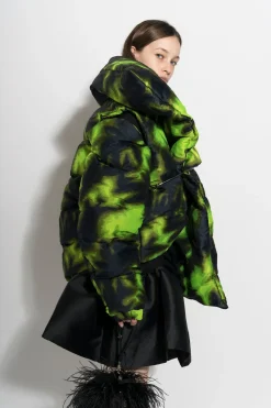 Marques ' Almeida Outerwear | LIME TIE DYE M'A PUFFER JACKET MULTICOLOUR