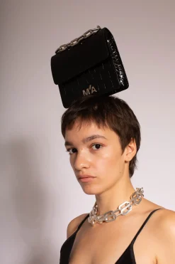 Marques ' Almeida Accessories | MINI CHAIN BAG IN CROCO BLACK