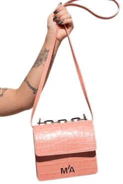 Marques ' Almeida Accessories | MINI CHAIN BAG IN CROCO PINK
