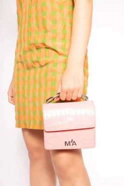 Marques ' Almeida Accessories | MINI CHAIN BAG IN CROCO PINK