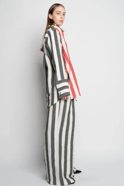 Marques ' Almeida Tops | Tops | MIXED STRIPES LINEN WRAP SHIRT MULTICOLOUR