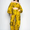 Marques ' Almeida Bottoms | FLORAL BOYFRIEND TROUSERS MUSTARD